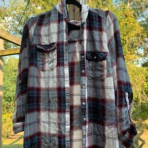 Maurices Plus size hooded flannel